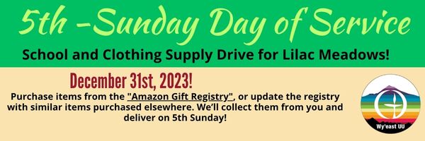 5th Sunday Day of Service: Supply Drive for Lilac Meadows Family Shelter
