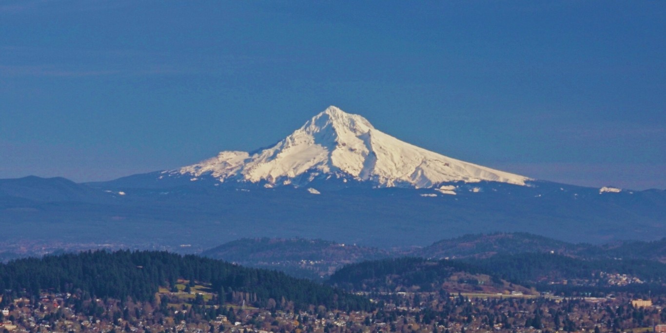 View of Mt Hood above Portland